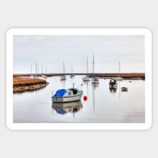 Wells Next The Sea, Estuary Boats, Norfolk, UK Sticker